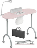 TABU Portable Nail Table with Dust Collector and LED Lamp for Salons