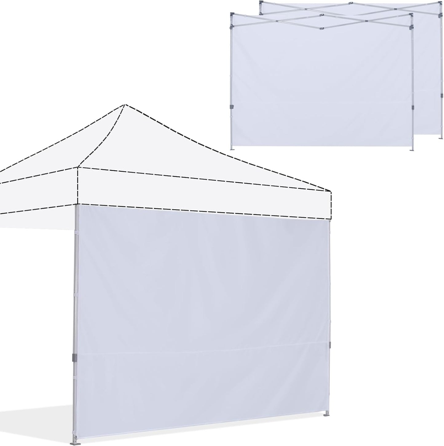 Sun Protection Trio - ABC Instant Canopy 10x10 FT Sidewalls, White