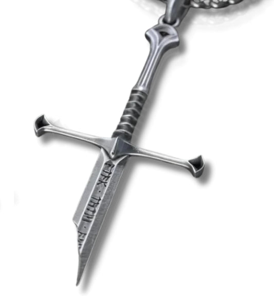 RACA Sterling Silver Narsil Sword Necklace for Fantasy Lovers