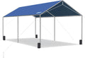 10x20 ft Heavy Duty Car Canopy Blue - Galvanized Frame Shelter