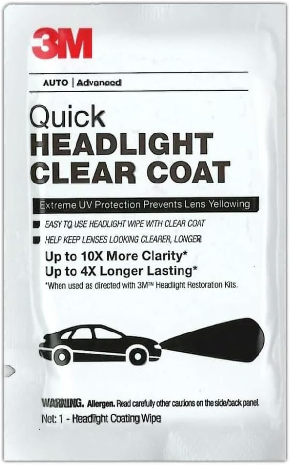 3M Headlight Clear Wipes for Restoring Clarity and Shine