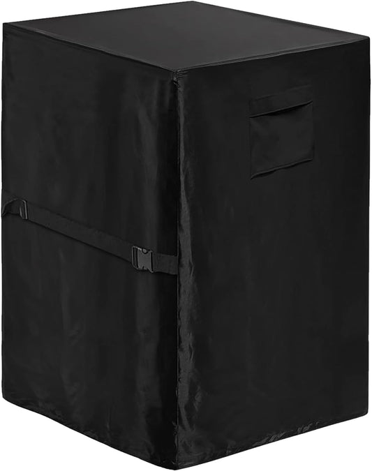 Waterproof Patio Fire Column Cover - 420D UV-Resistant - 21x21x35 - Black