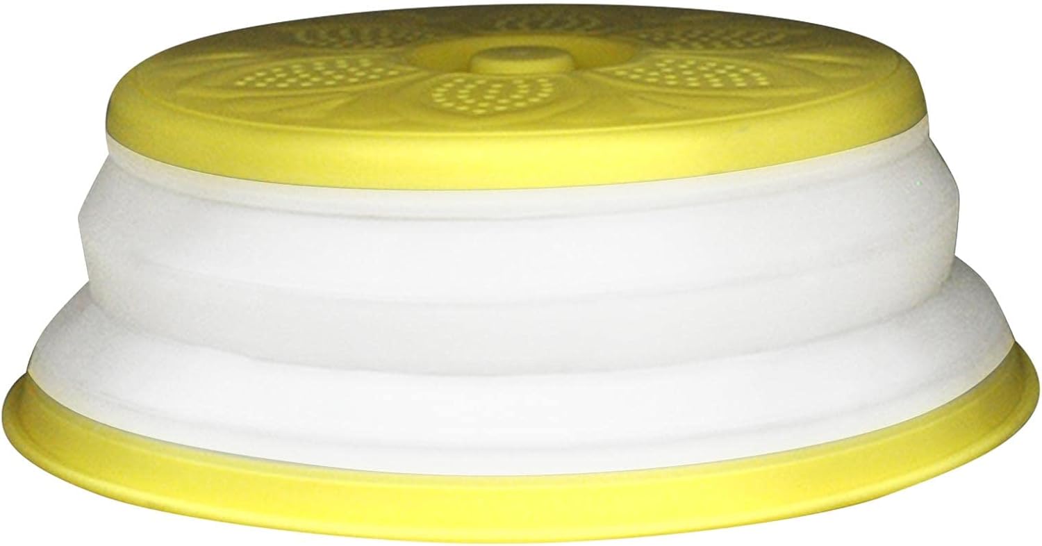 Collapsible Microwave Splatter Cover - Easy Storage & Drain Basket