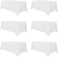 sancua 6 Pack White Tablecloth 90 x 156 in - Durable Rectangle Table