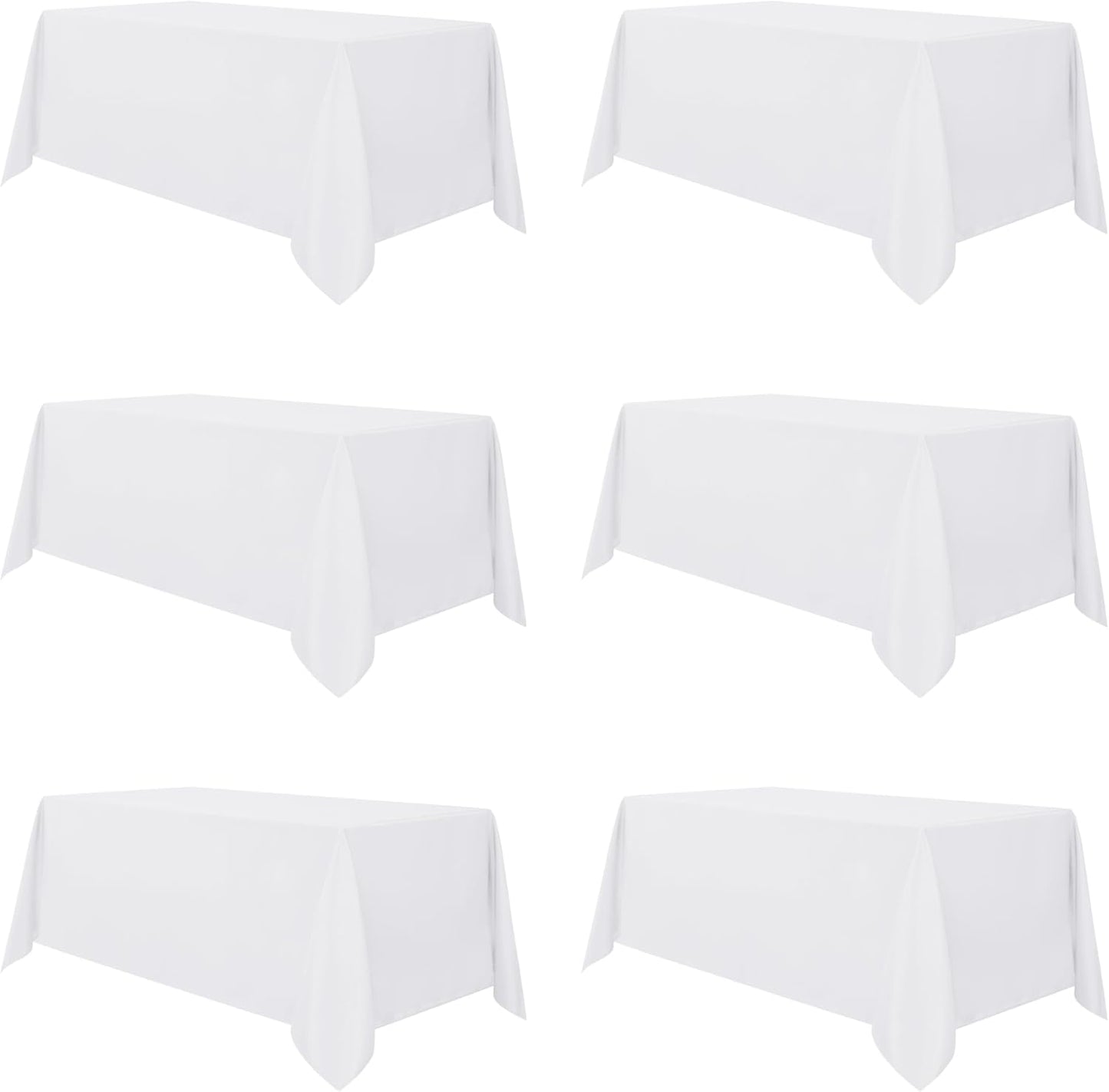 Sancua 6 Pack White Tablecloth for 8 Feet Tables - Durable