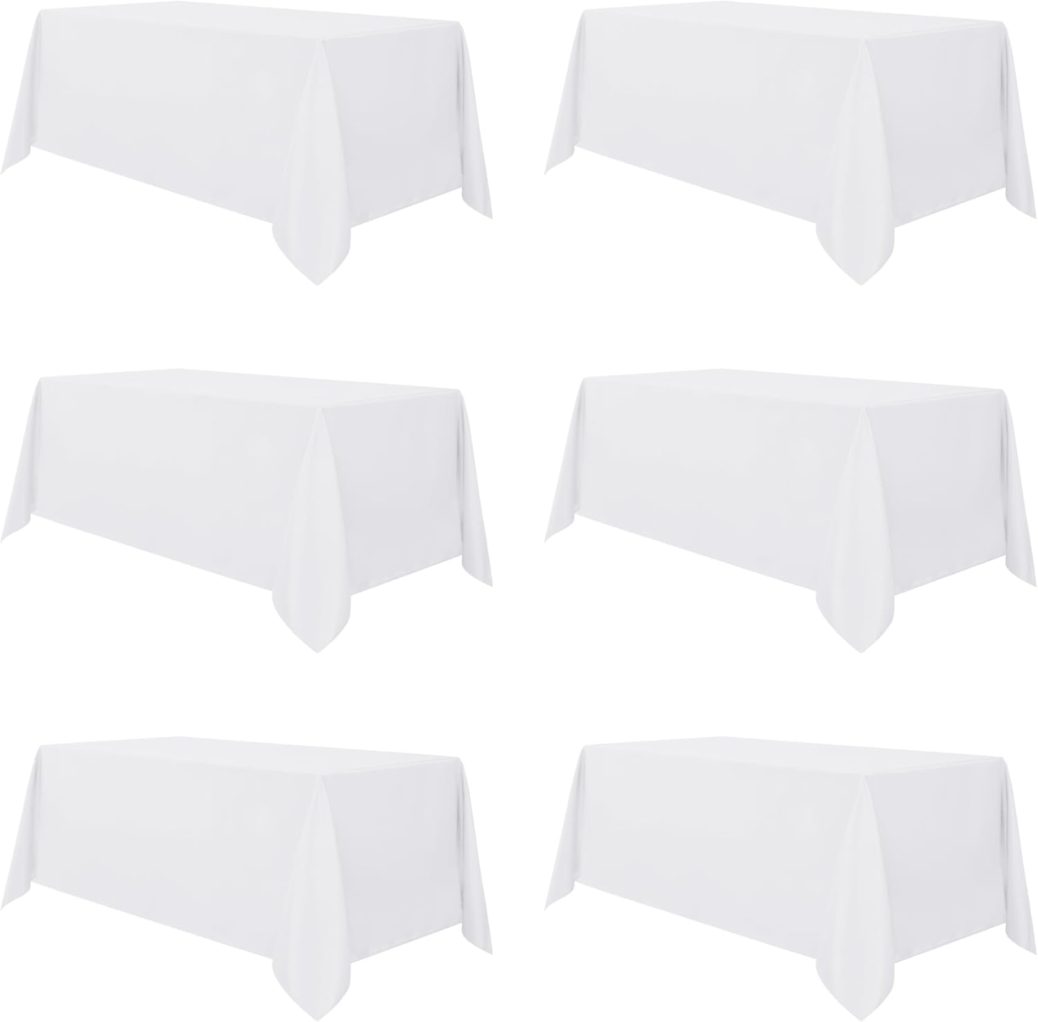 Sancua 6 Pack White Tablecloth for 8 Feet Tables - Durable