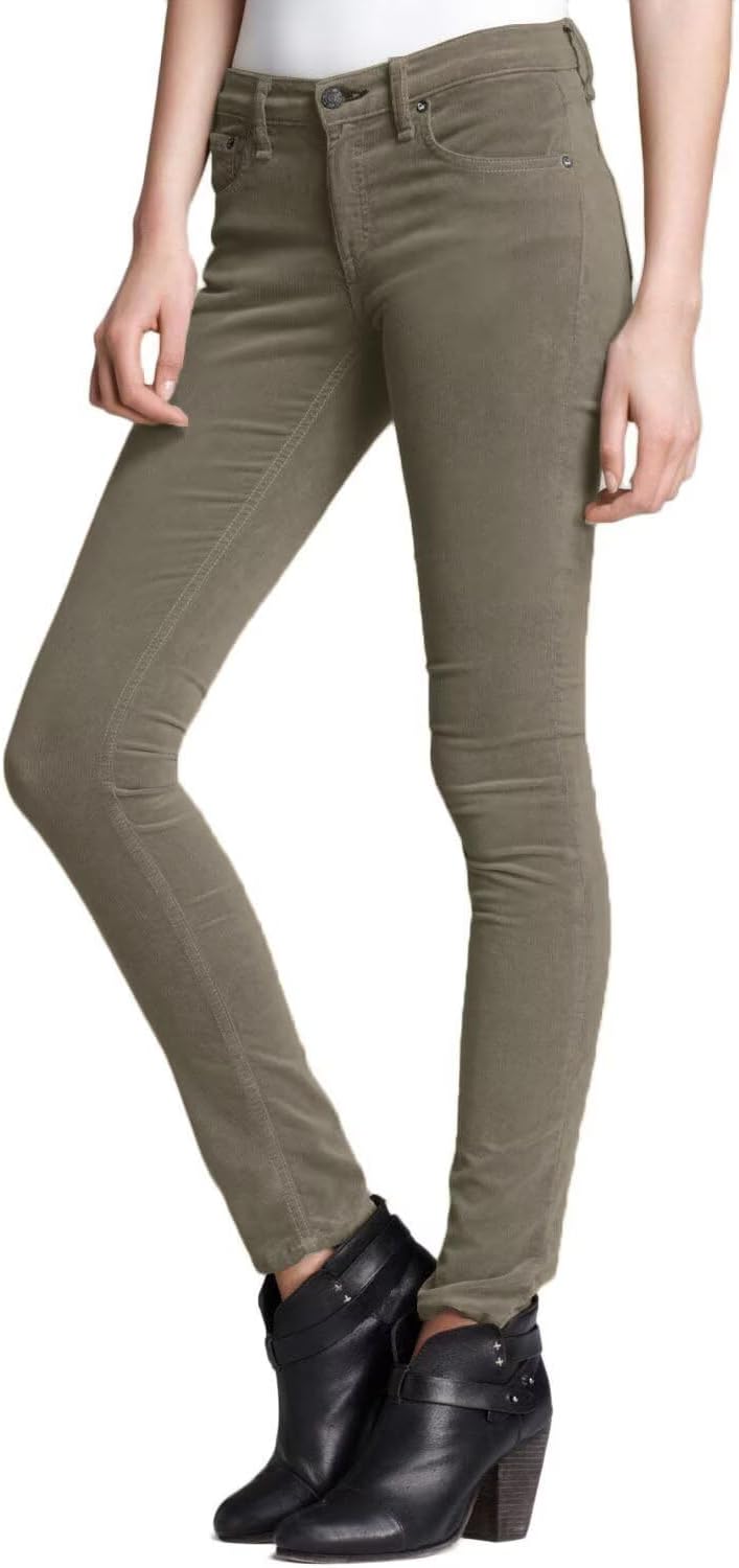 Super Comfy Stretch Women 5 Pockets Corduroy Skinny Pants