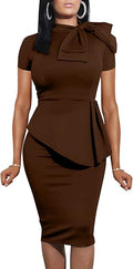 LAGSHIAN Women Fashion Peplum Bodycon Short Sleeve Dress Review