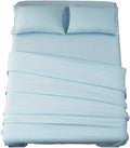 Full Size Spa Blue Microfiber Sheet Set - 4pc Luxury