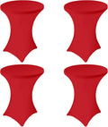 Red Spandex Cocktail Table Cover Set - Perfect for Parties!