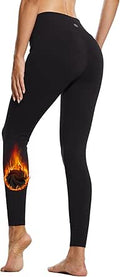 Fleece Lined High Waisted Leggings with Pockets - Warm Workout