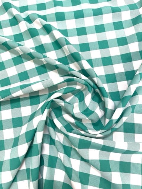 1in Checkered Gingham PolyPoplin Fabric for Sewing and Crafts