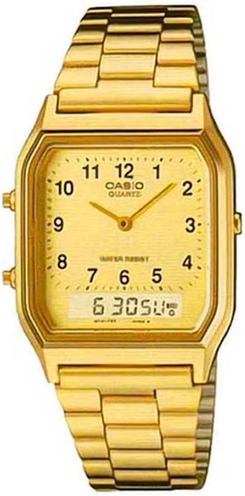 Casio Gold Analog-Digital Watch with Index - Timeless Style