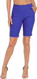 Women's Pull On Bermuda Shorts 10ft Inseam Mid Rise - Dressy Comfort
