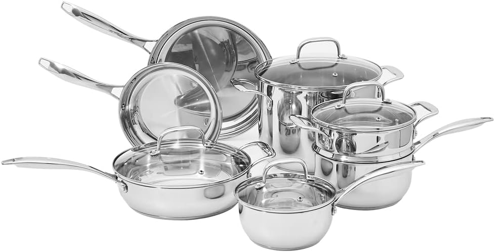 Stainless Steel Cookware 11-Piece Set for Induction Cooking