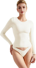 SUUKSESS Women Double Lined Fitted Long Sleeve Crop Top - Slim Fit 6