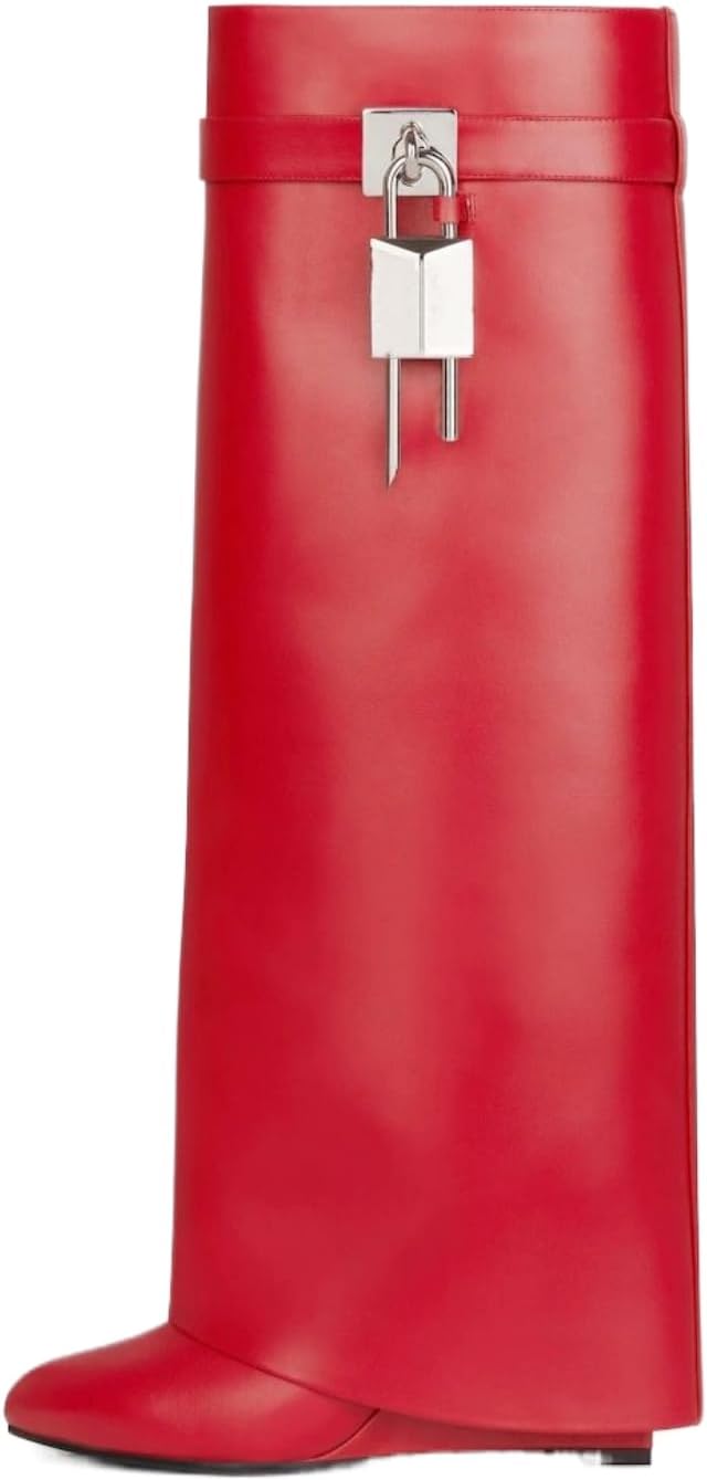 Keleimusi Fold Over Wedge Boots for Stylish Fall/Winter Wear