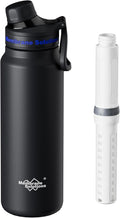 C3 Filtered Water Bottle - 32oz Stainless Steel for Clean Water