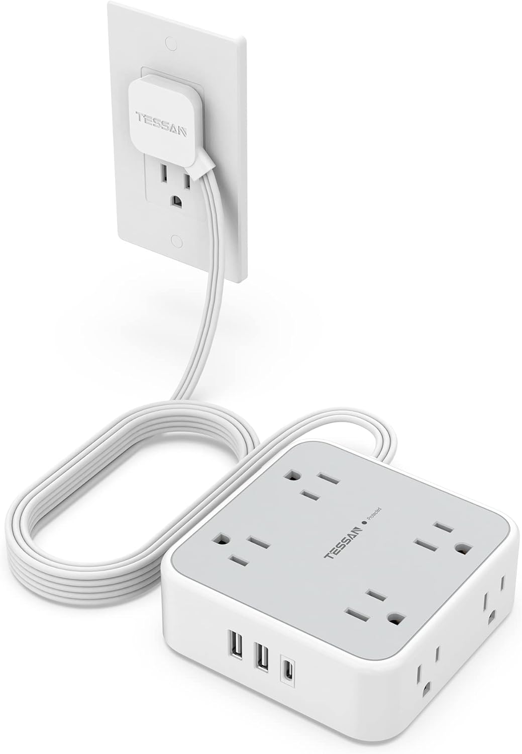 TESSAN Power Strip Surge Protector - Ultimate Desk Charging Solution!