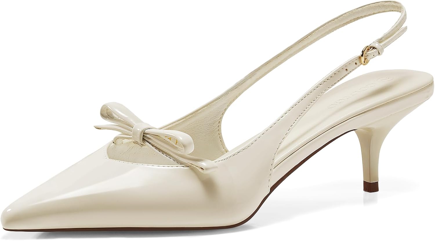 Coutgo Womens Bow Slingback Heels for Elegant Occasions