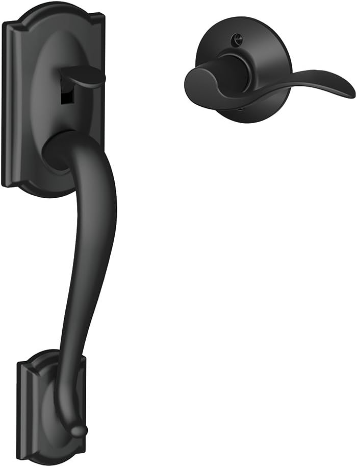 SCHLAGE FE285 CAM 622 Acc LH Camelot Trim Matte Black Handleset