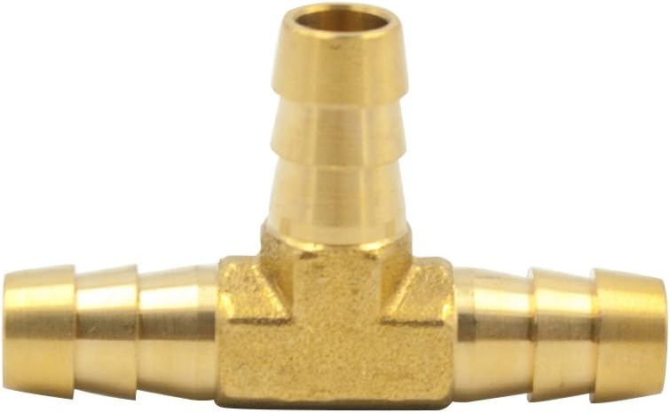 Brass Hose Barb Splicer T Union Fitting for 1/4 in Hose