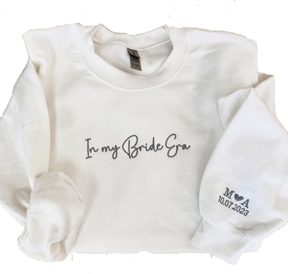 In My Bride Era Embroidered Sweatshirt for Newly Engaged Brides