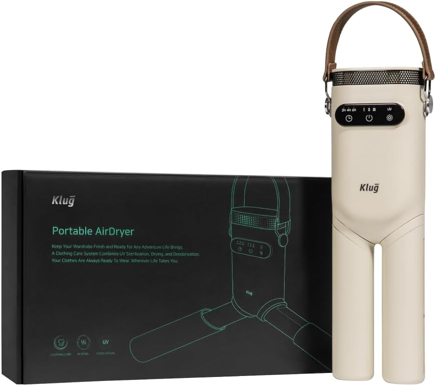Klug Portable Dryer: 2-in-1 Clothes & Shoe Dryer for All Seasons