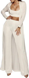 Women's Knitted Tracksuit Three Piece Set - Stretchy Fall Winter Look