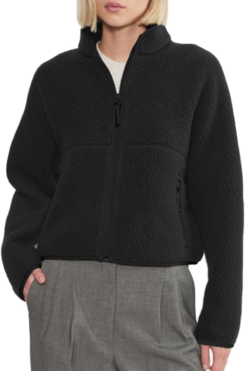 Fleece Jackets Women Casual Long Sleeve Sherpa Jacket Warm