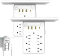 Preliminark Wall Outlet Extender with Shelf Night - 9 in 1 Power Hub