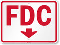 FDC Fire Department Connection Sign 18 x 24 in - Durable Reflective