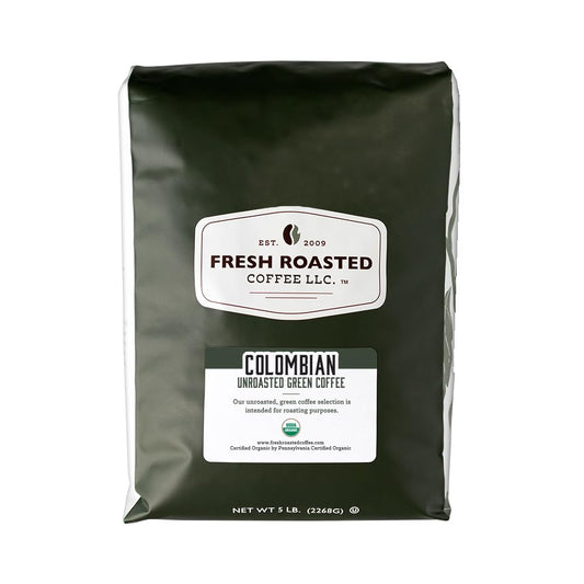 Unroasted Organic Colombian Coffee for Home Roasting - 5 lb Bag