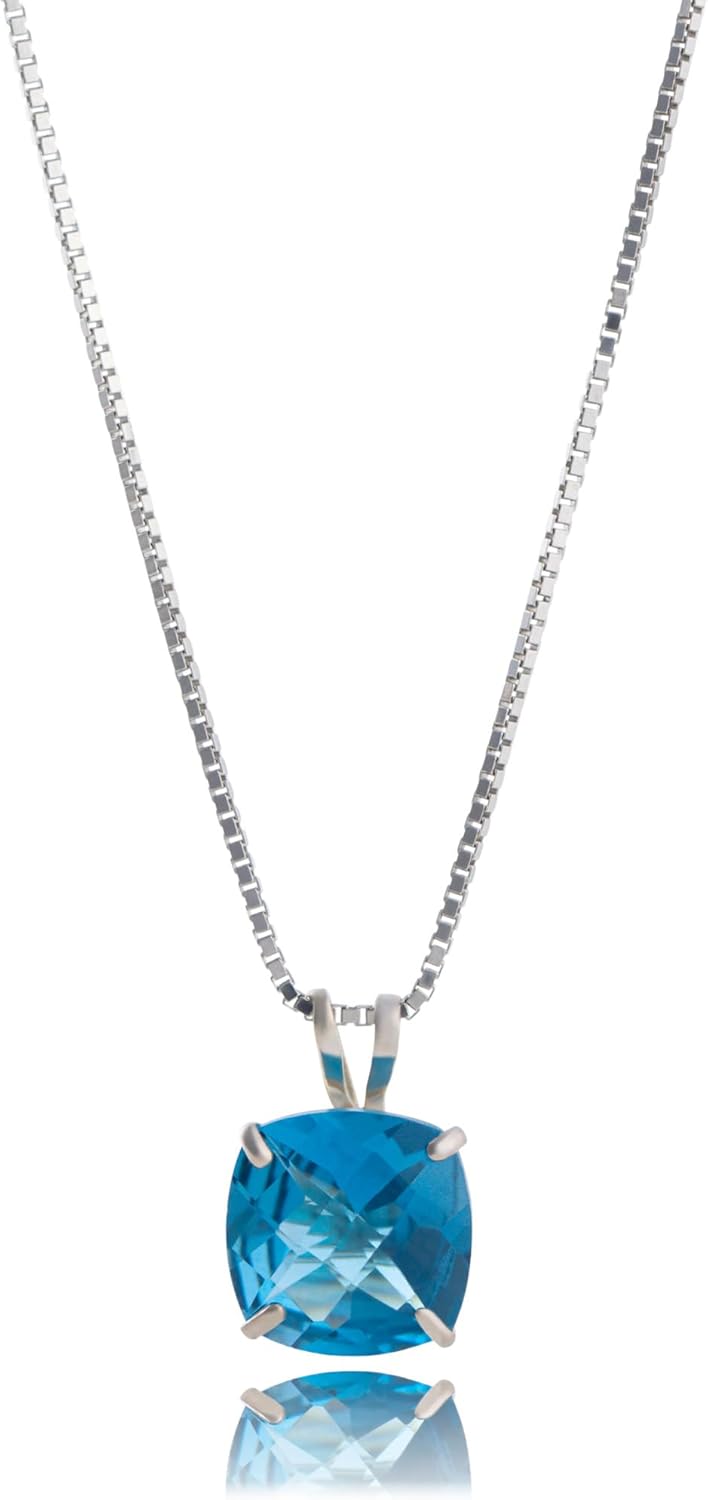 Cushion Cut Gemstone Necklace with 14K Solid Gold Elegance