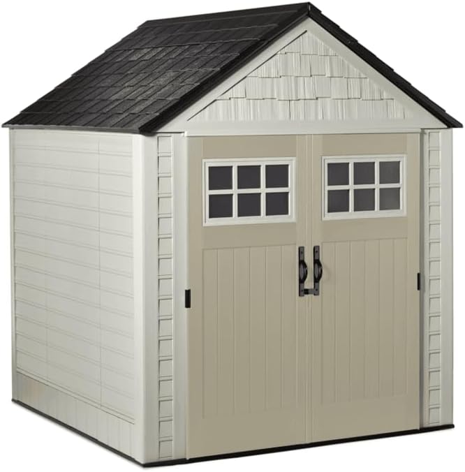 Rubbermaid 7 Foot by 7 Foot Weatherproof Outdoor Storage Shed