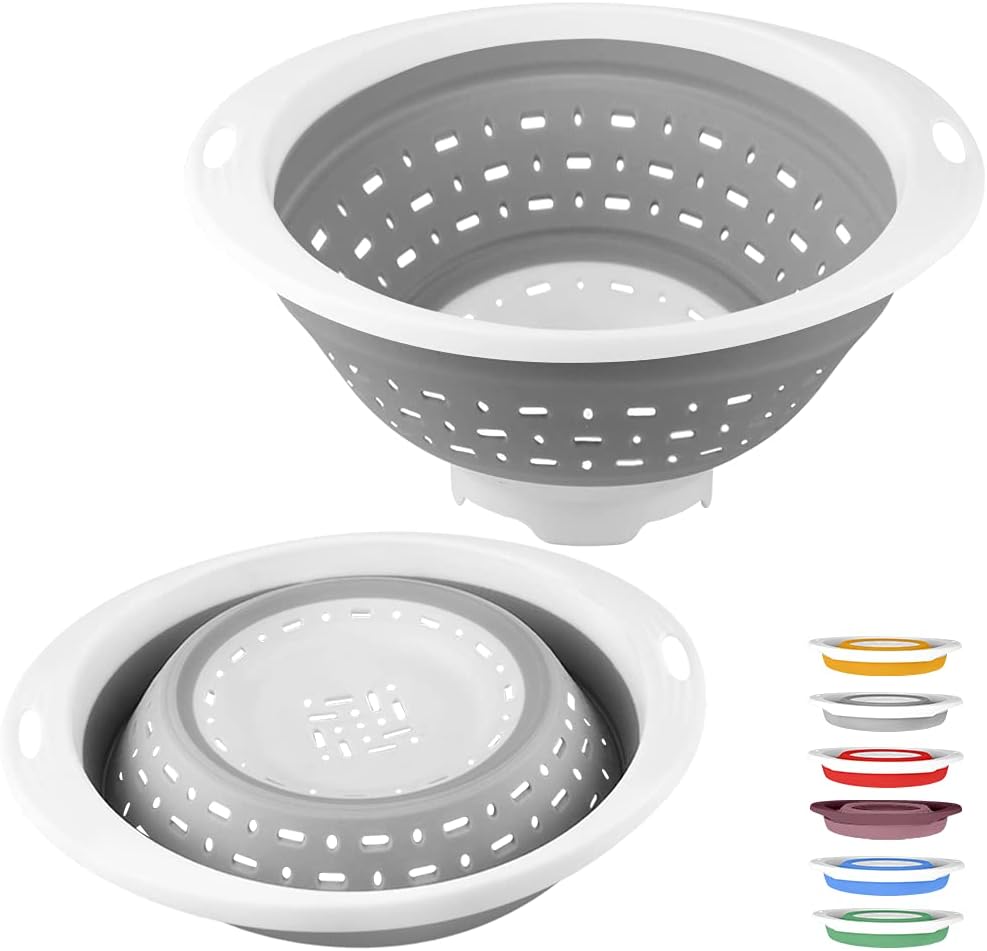 Heavy Duty 5QT Collapsible Colander: Drain with Ease!