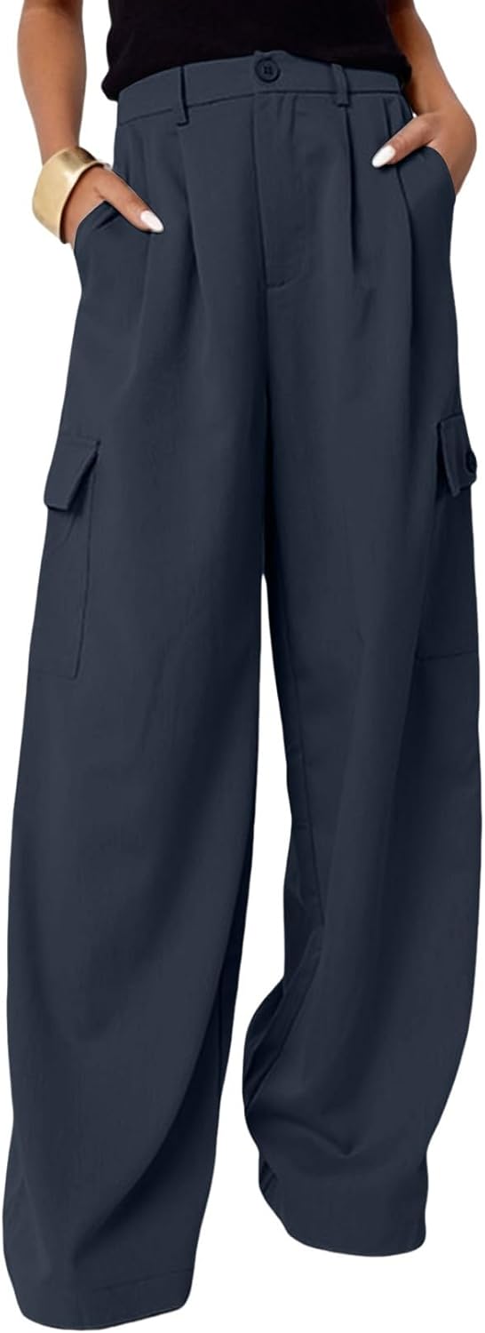 Dokotoo Womens High Waisted Wide Leg Cargo Pants for Style