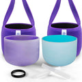 FMTY 10in Crystal Singing Bowls Set Blue + Purple - Chakra Sound