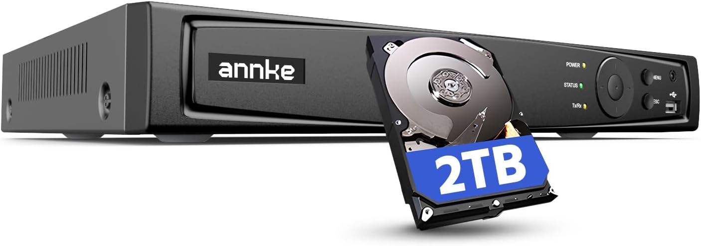 ANNKE 16 Channel NVR for Security Camera with 2TB Hard Drive