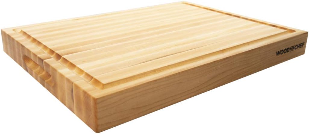 Large Wood Cutting Board with Juice Groove for Easy Cutting