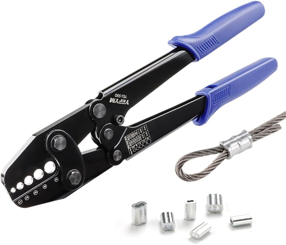 Wire Rope Crimping Tool for Aluminum Sleeves and Cables