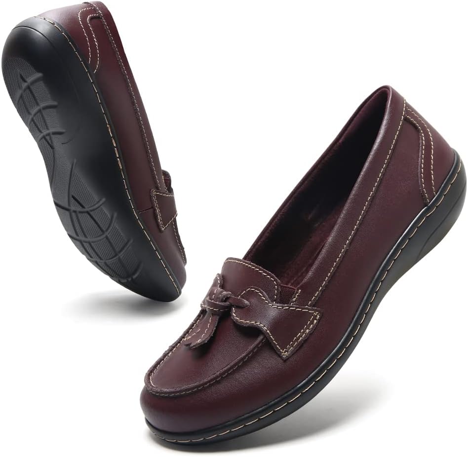 Maichal Loafers for Women Slip On Comfort Leather Dress Shoes