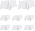 PureFit 8 Pack Rectangle White Table Cloths 60 x 102 in - Wrinkle