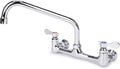 Wall Mount Kitchen Faucet 8in Center Commercial Sink Faucet - 10in