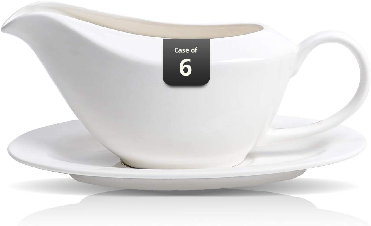 Bone China Wide Rim Dinnerware Gravy Boat for Foodservice