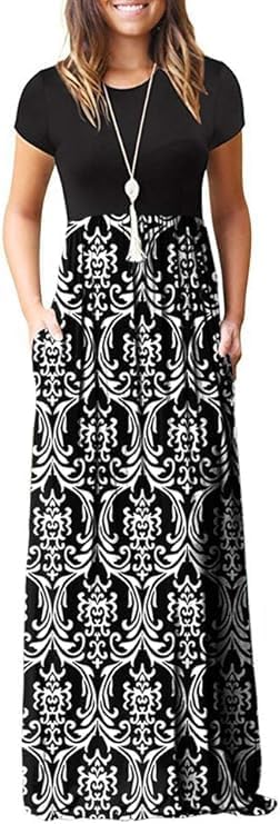 DEARCASE Maxi Dress for Women with Pockets for Summer Style