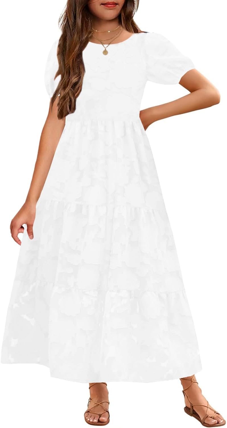 Elegant Summer Flower Girl Dress for Kids with Pockets