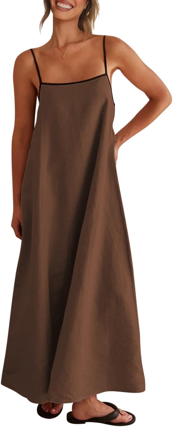 Shy Velvet Women's Linen Maxi Dress for Summer and Fall Fun
