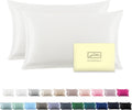 Silk Pillow Cases King Size 2 Pack Ivory Mulberry Satin - Smooth Sleep