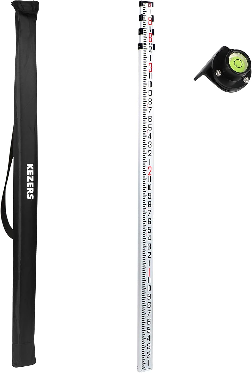 KEZERS 14 FT Dual Sided Aluminum Grade Rod for Precision Work